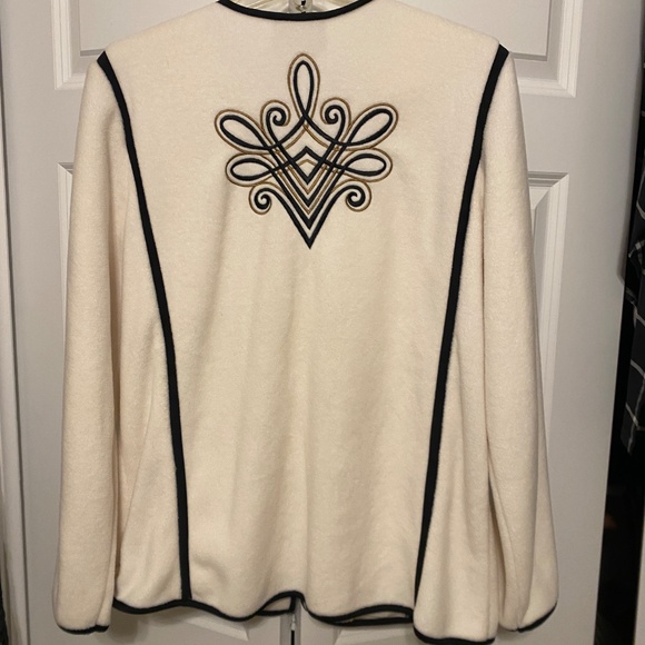 Bob Mackie Wearable Art Sweater Jacket Sweater Jacket Fleece Size M - Picture 4 of 12